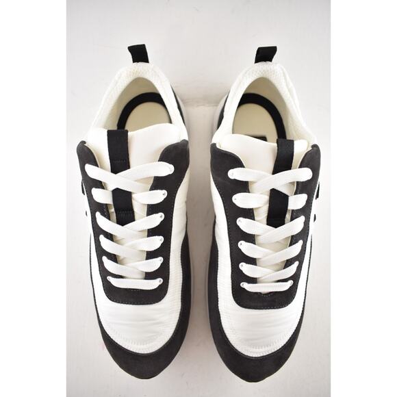 Chanel 21P Mens Grey Black White CC Logo Low Top Lace Up Trainer Sneaker 44 11 - Picture 9 of 13